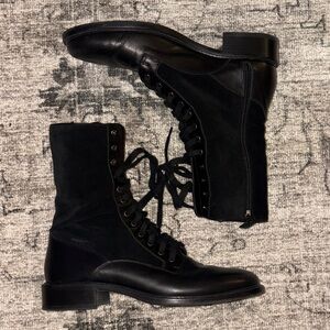 Aquatalia Black Lace-Up Women's Boots